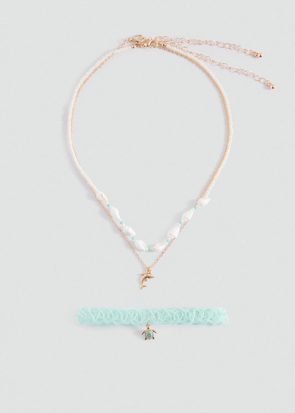 Turquoise Combined Necklace Pack, Kids Girl, Turquoise - Aqua, large image number 4