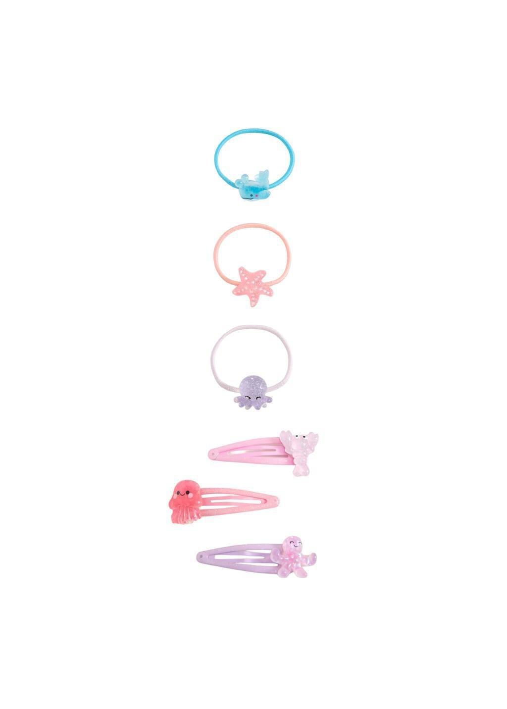 Pink Animal Rubber Bands And Clips Pack, Kids Girl, Pink, large image number 1