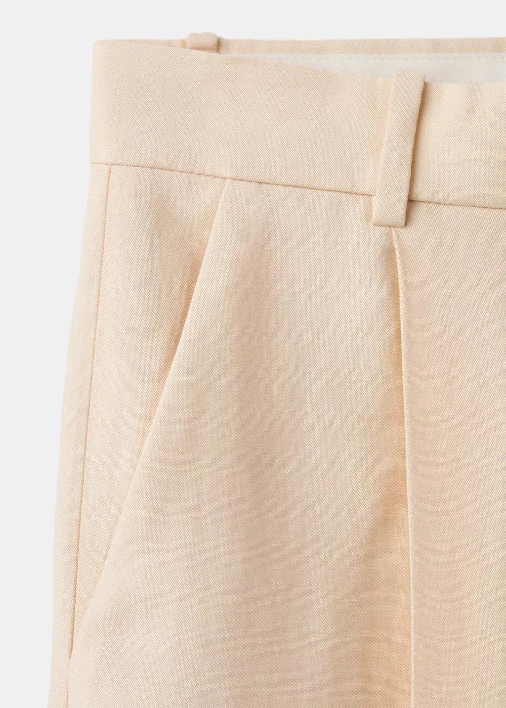 Beige Low-Rise Lyocell Trousers, Light Beige, medium