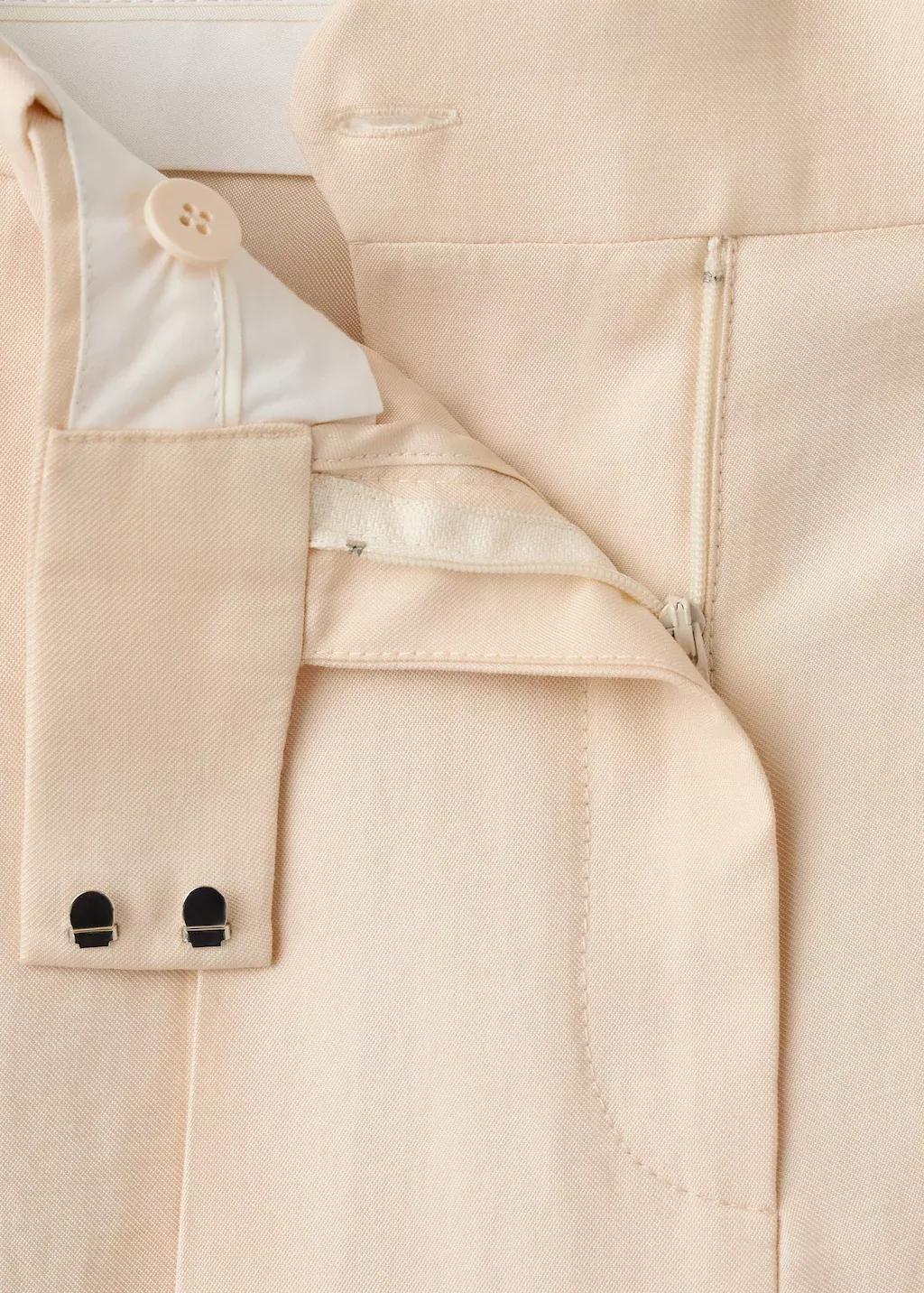 Beige Low-Rise Lyocell Trousers, Light Beige, large image number 5