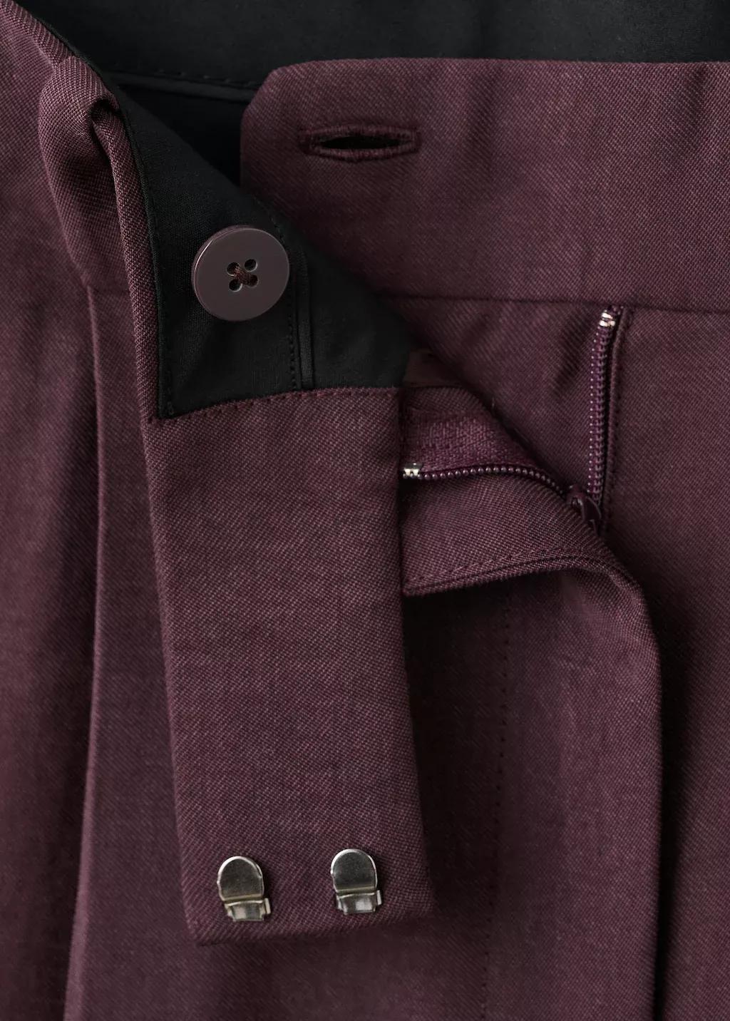 Purple Low-Rise Lyocell Trousers, Medium Purple, large image number 1