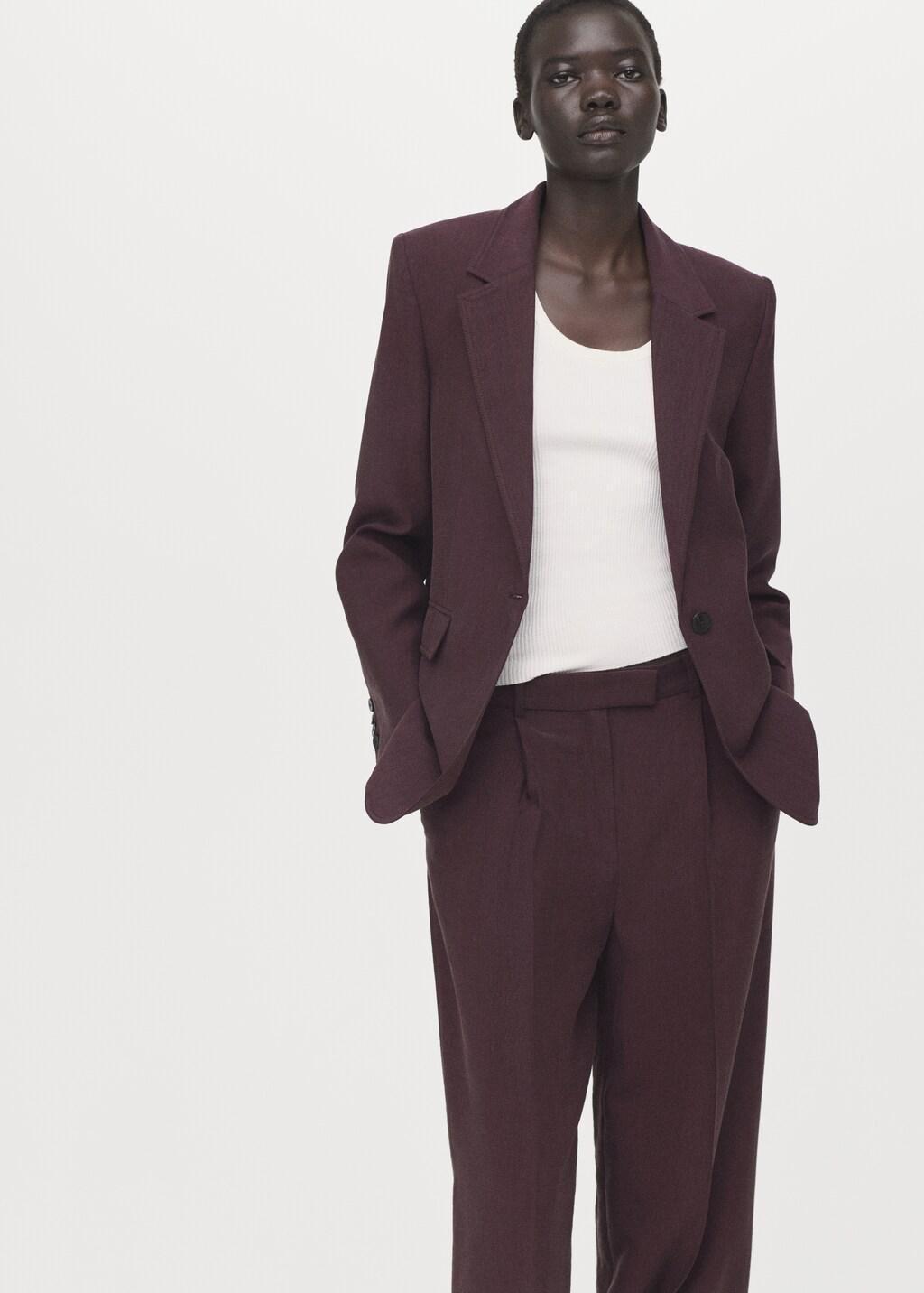 Purple Low-Rise Lyocell Trousers, Medium Purple, large image number 4