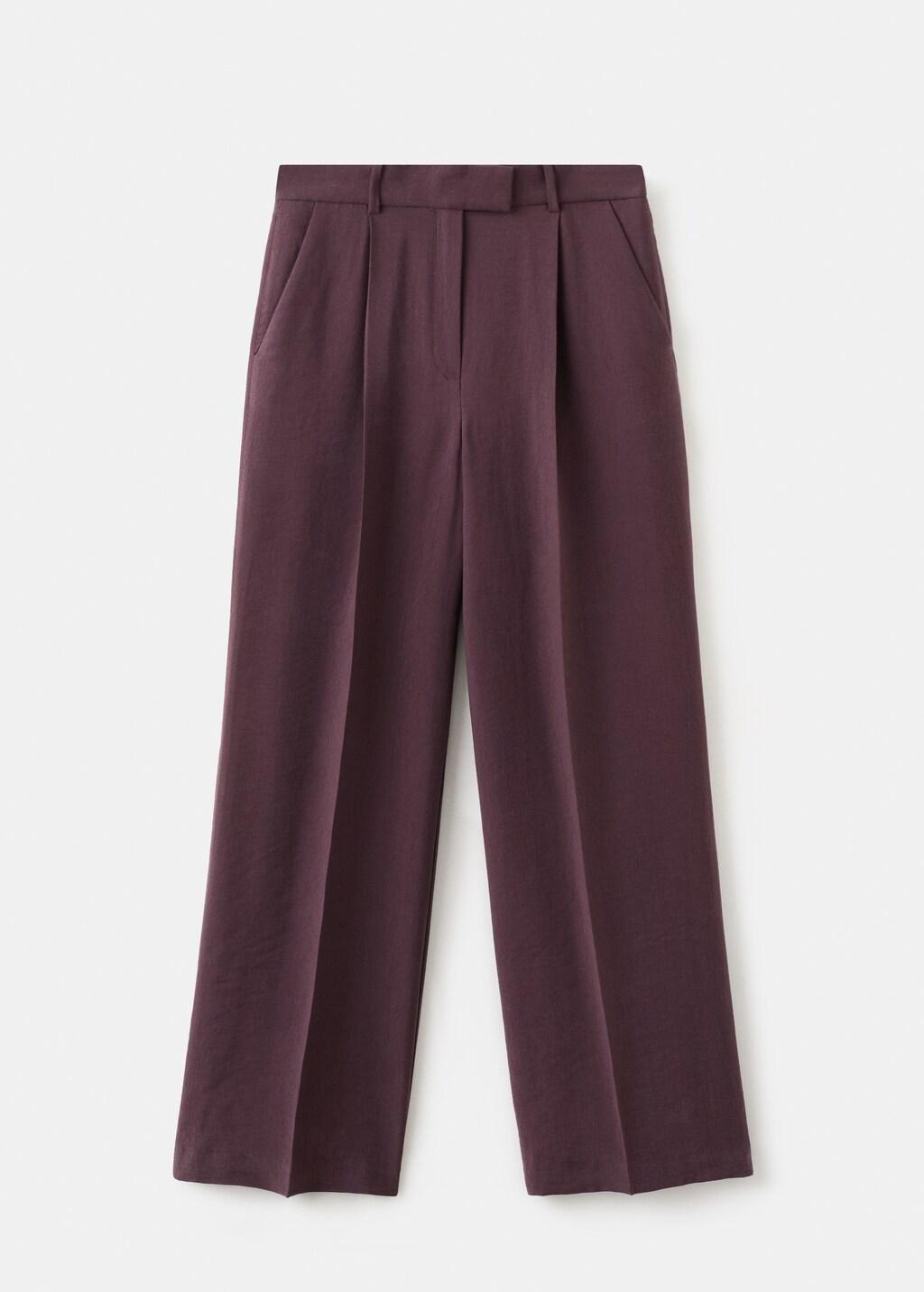 Purple Low-Rise Lyocell Trousers, Medium Purple, large image number 9