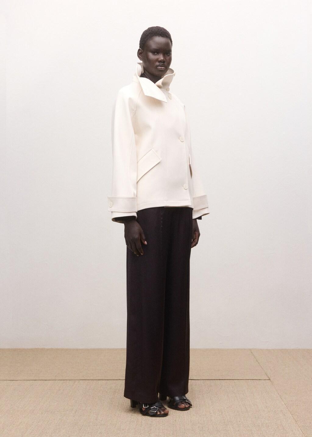 Brown Straight-Leg Trousers With Adjustable Waist, Brown, large image number 0