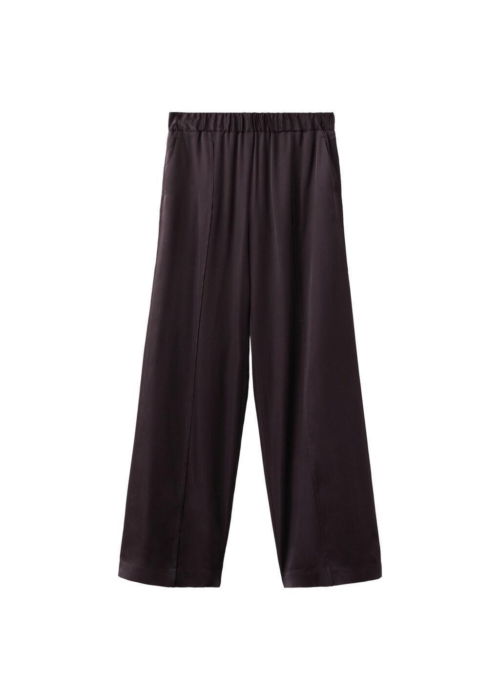Brown Straight-Leg Trousers With Adjustable Waist, Brown, large image number 6