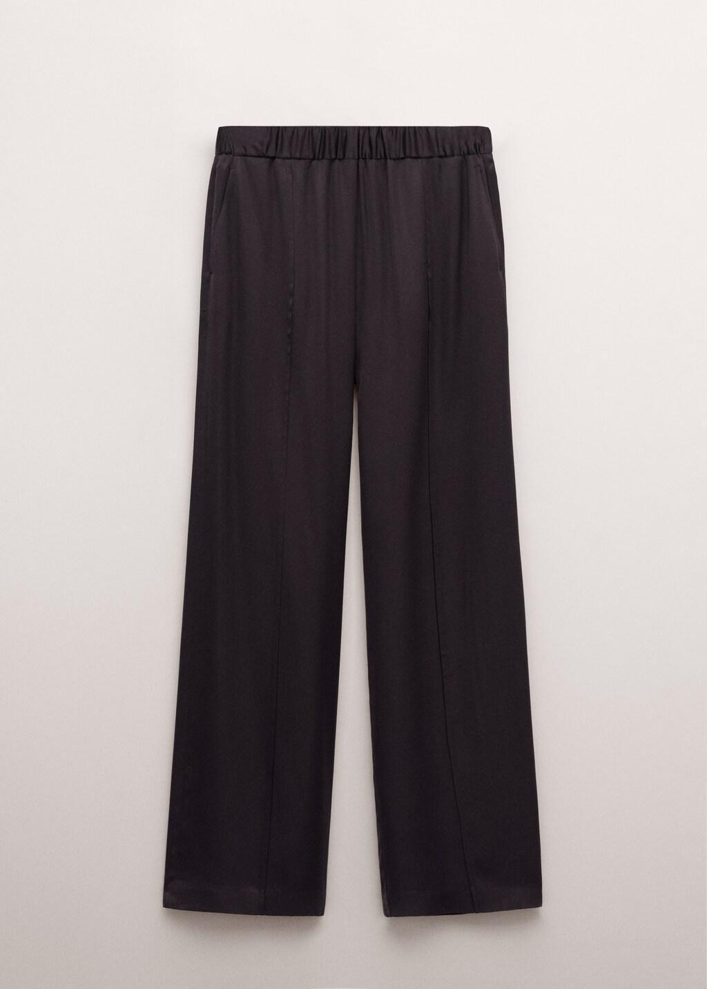 Brown Straight-Leg Trousers With Adjustable Waist, Brown, large image number 7