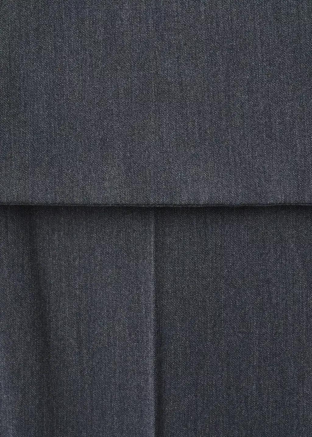 Grey Straight-Leg Trousers With A Mixed Design, Grey, large image number 1