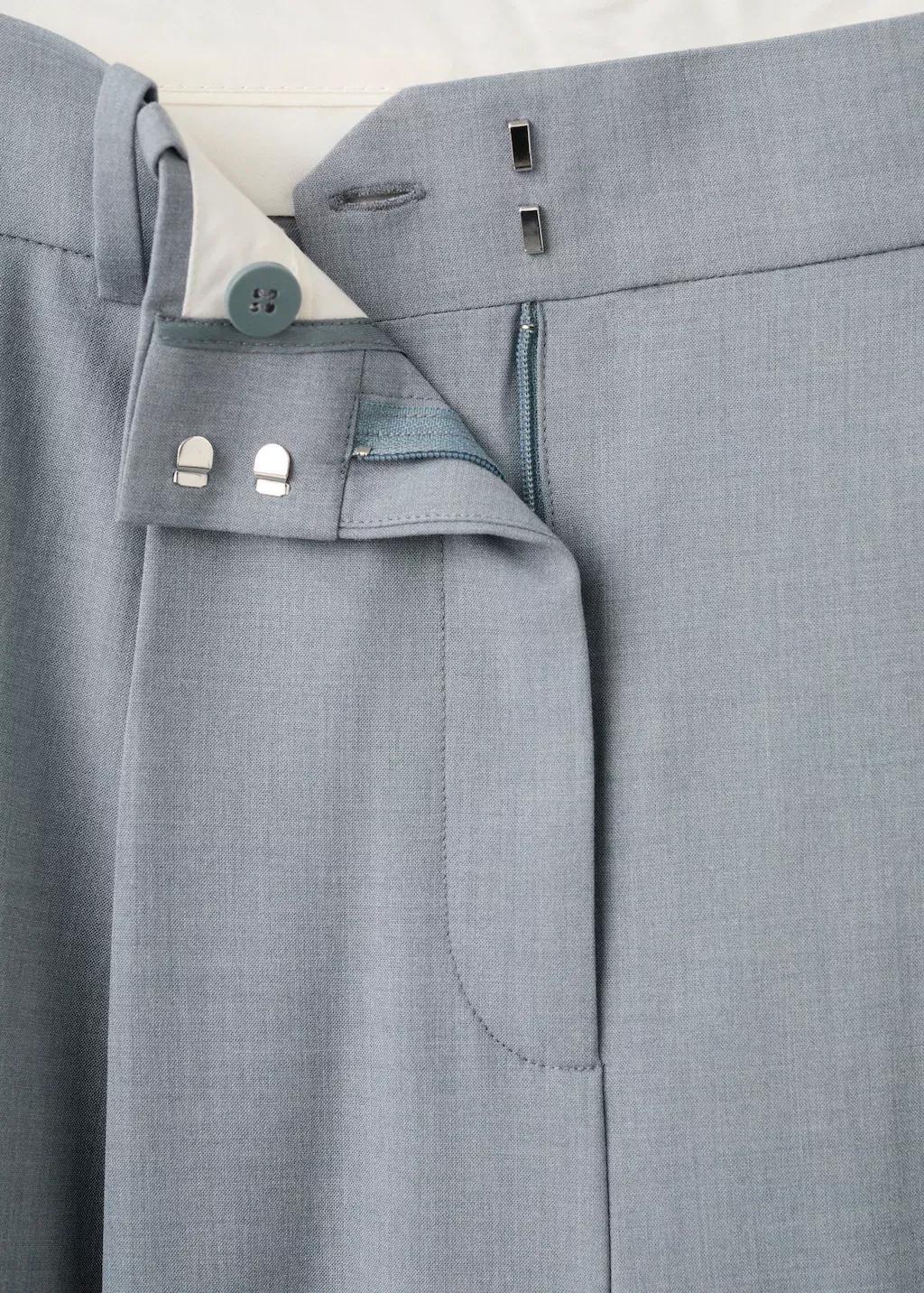 Blue Straight Suit Trousers, Medium Blue, large image number 1