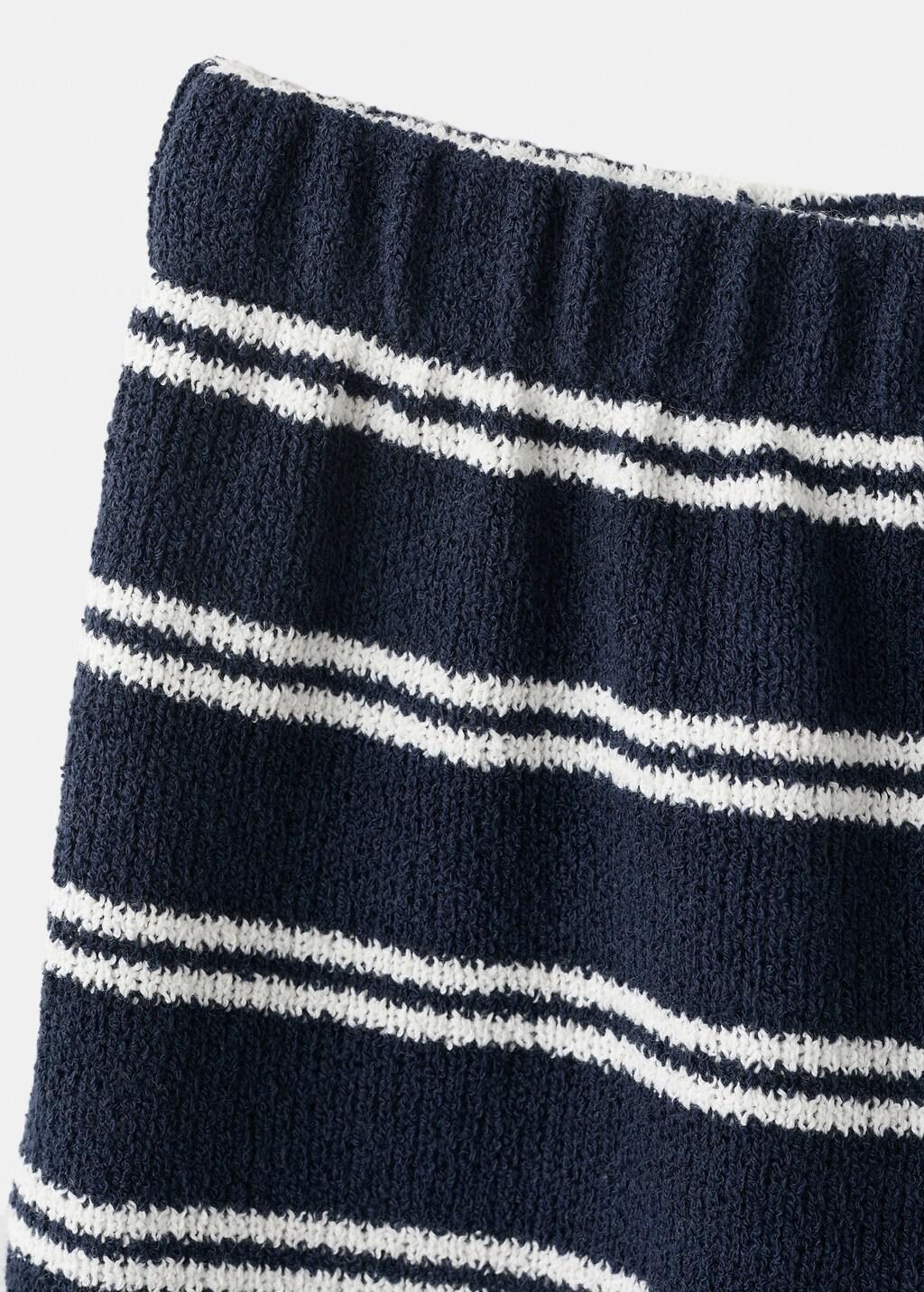 Navy Striped Cotton Trousers, Baby Girl, Navy, large image number 3