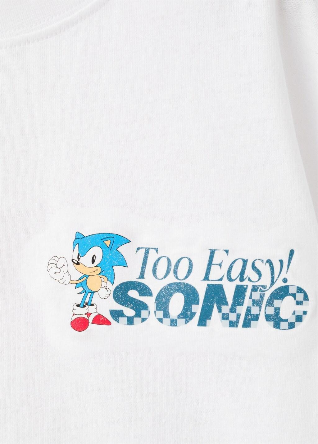 White Sonic Cotton T-Shirt, Kids Boys, White, large image number 1