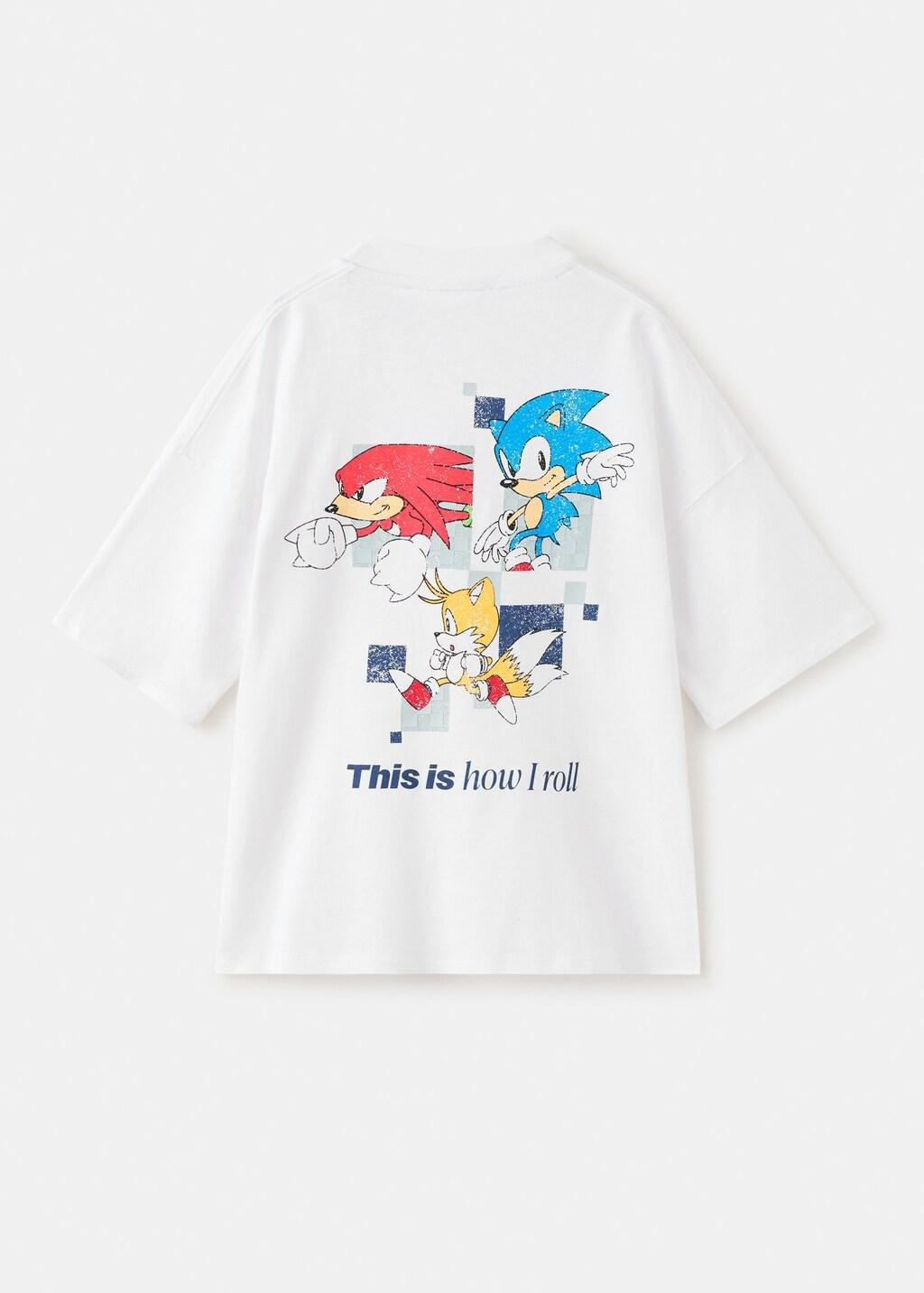 White Sonic Cotton T-Shirt, Kids Boys, White, large image number 2
