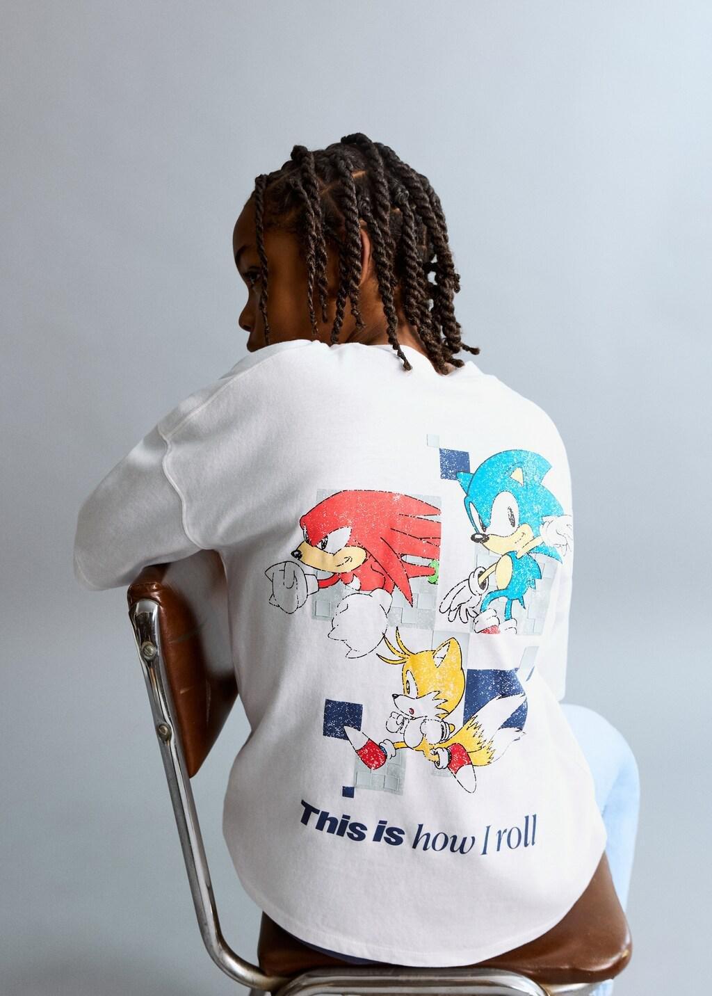 White Sonic Cotton T-Shirt, Kids Boys, White, large image number 3