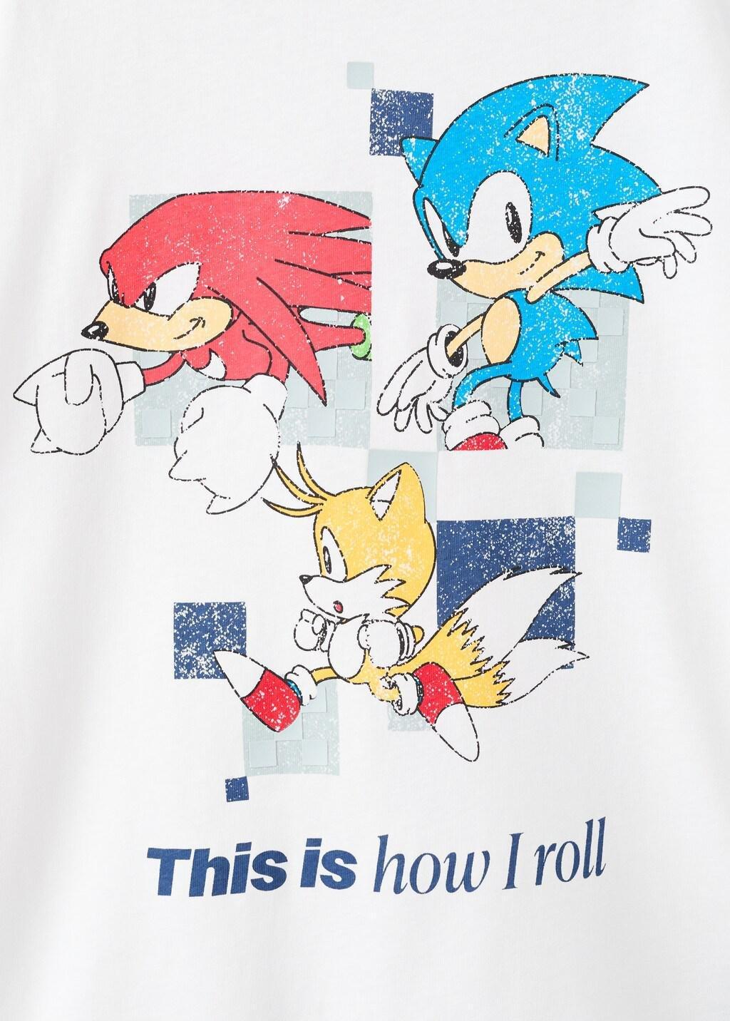 White Sonic Cotton T-Shirt, Kids Boys, White, large image number 5