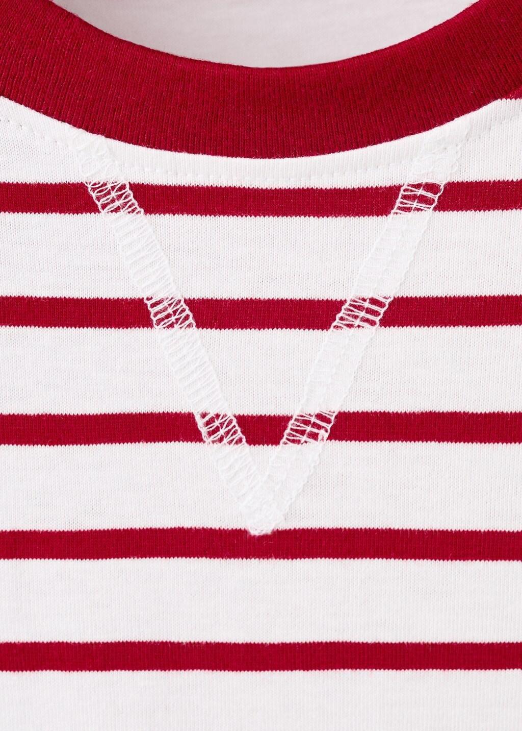 Red Striped Cotton T-Shirt, Kids Boys, Red, medium