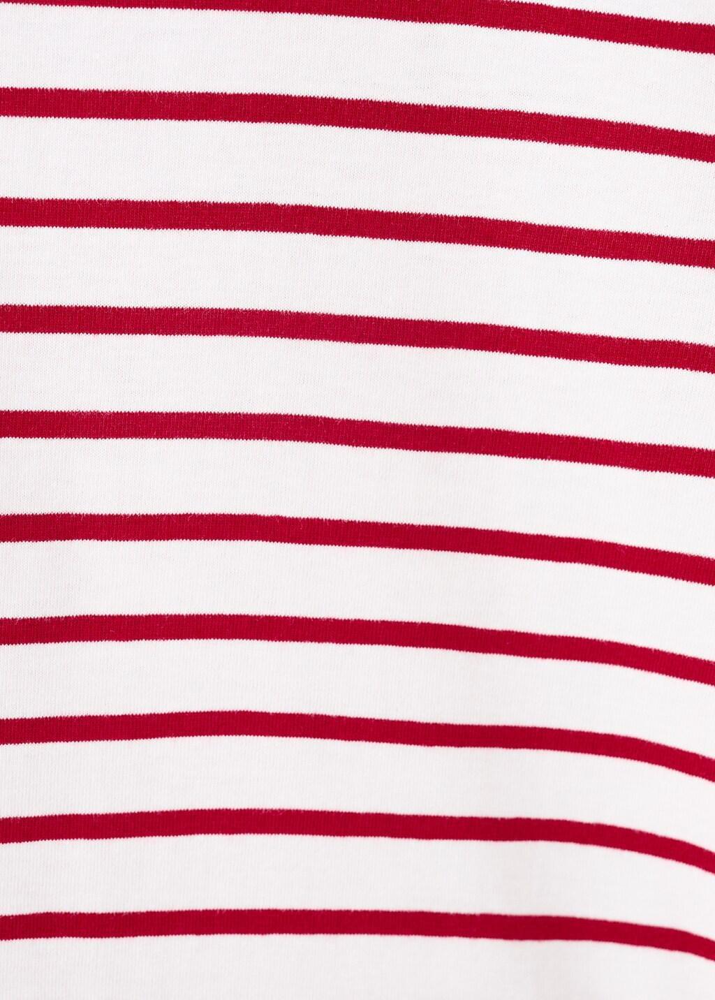 Red Striped Cotton T-Shirt, Kids Boys, Red, large image number 2