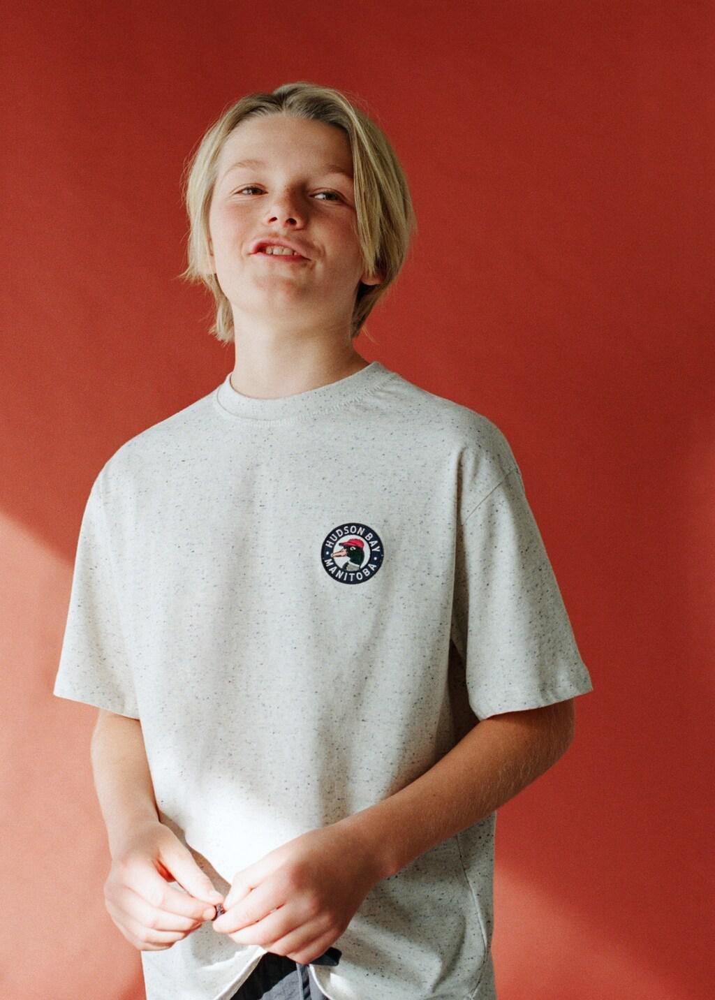 Grey Lt Pastel Short-Sleeved Printed T-Shirt, Kids Boy, Light Pastel Grey, large image number 3