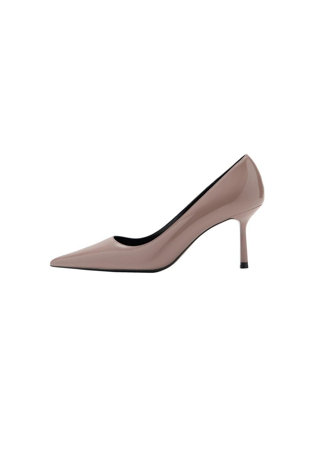 Pink Patent Leather Pointed-Toe Court Shoes, Light-Pastel Pink, large image number 2