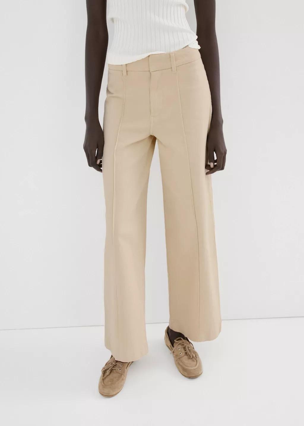 Yellow High-Waisted Wide Leg Jeans With Stitching, Yellow, large image number 3