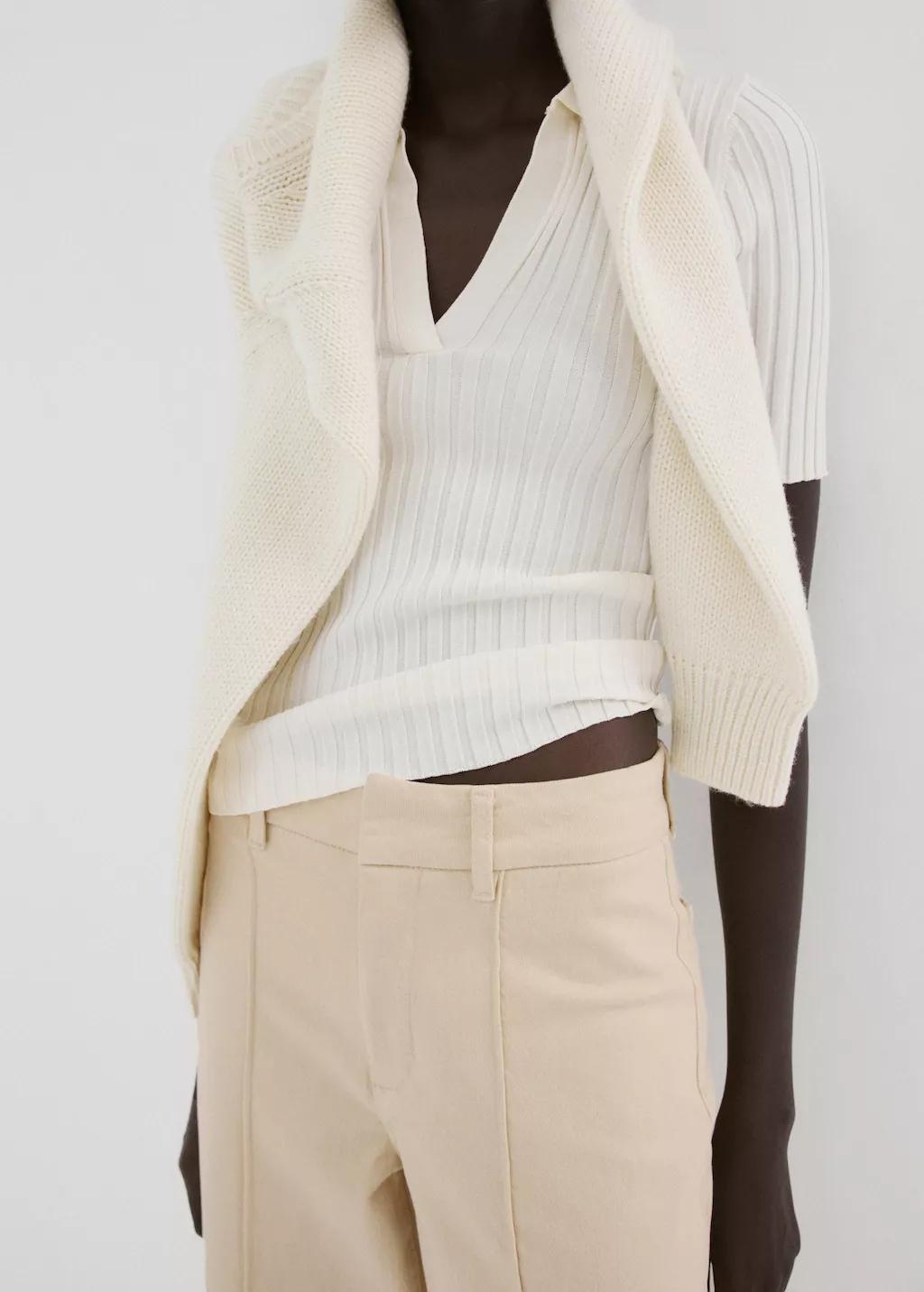 Yellow High-Waisted Wide Leg Jeans With Stitching, Yellow, large image number 4