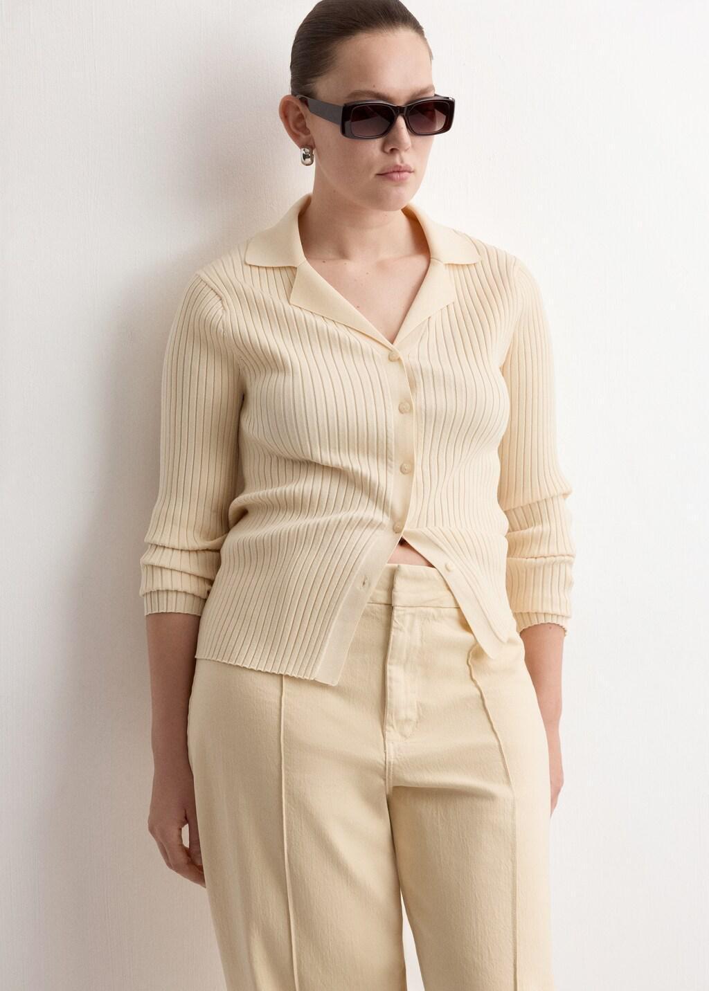 Yellow High-Waisted Wide Leg Jeans With Stitching, Yellow, large image number 6