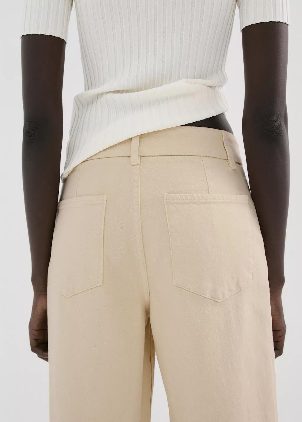 Yellow High-Waisted Wide Leg Jeans With Stitching, Yellow, large image number 7