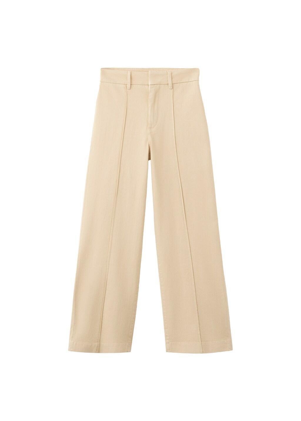Yellow High-Waisted Wide Leg Jeans With Stitching, Yellow, large image number 8
