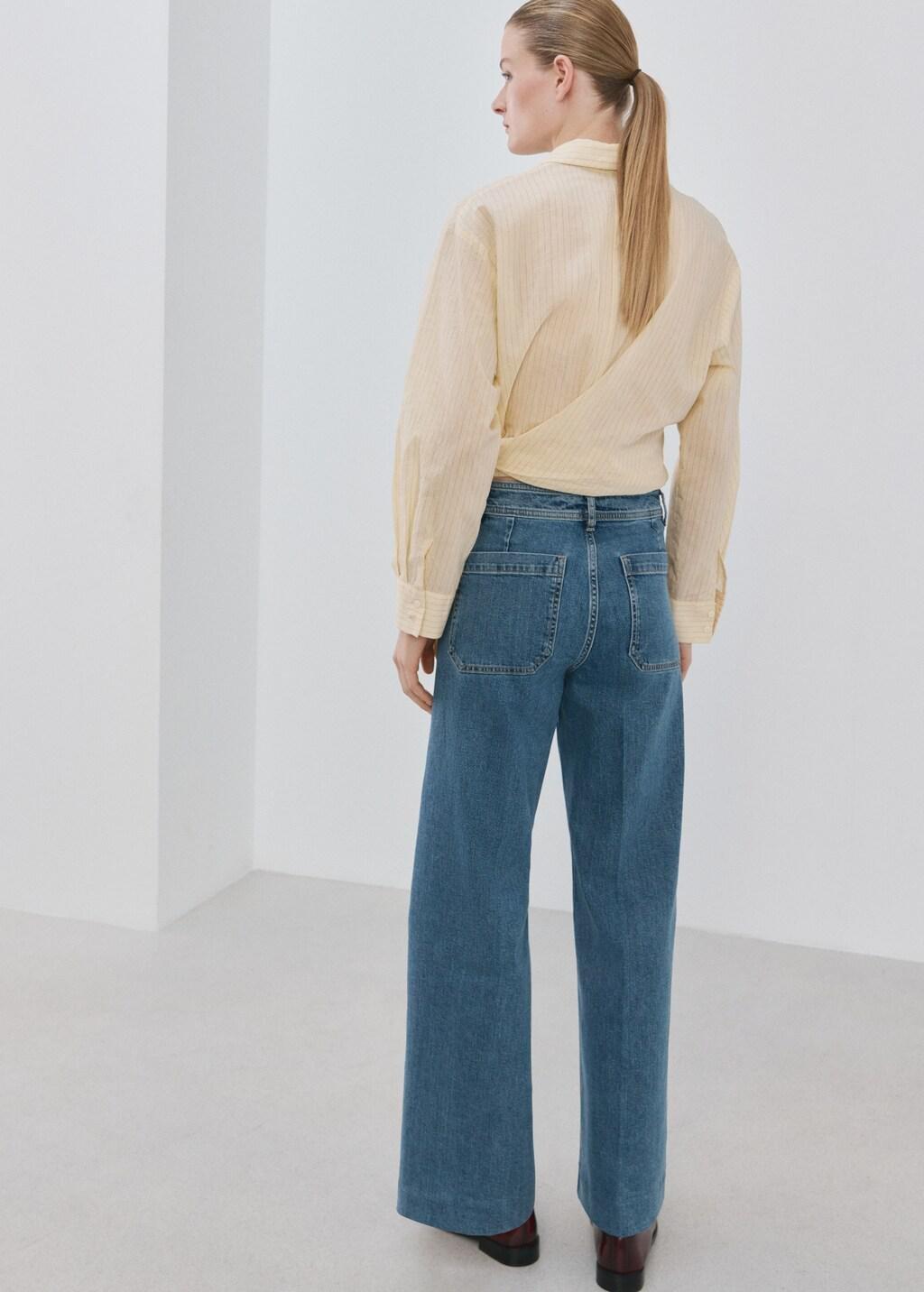 OPEN BLUE Wide leg jeans with pockets, 0201_TM, large image number 2