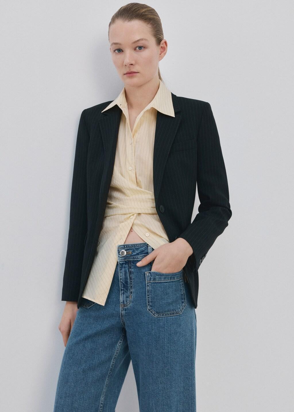 OPEN BLUE Wide leg jeans with pockets, 0201_TM, large image number 4