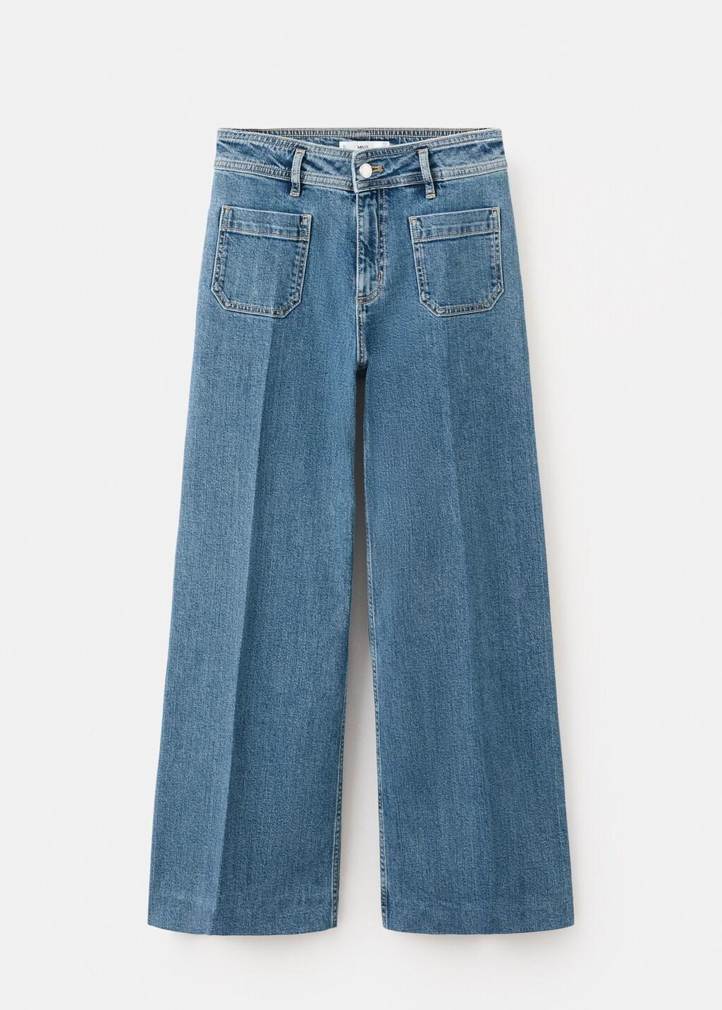 OPEN BLUE Wide leg jeans with pockets, 0201_TM, large image number 9