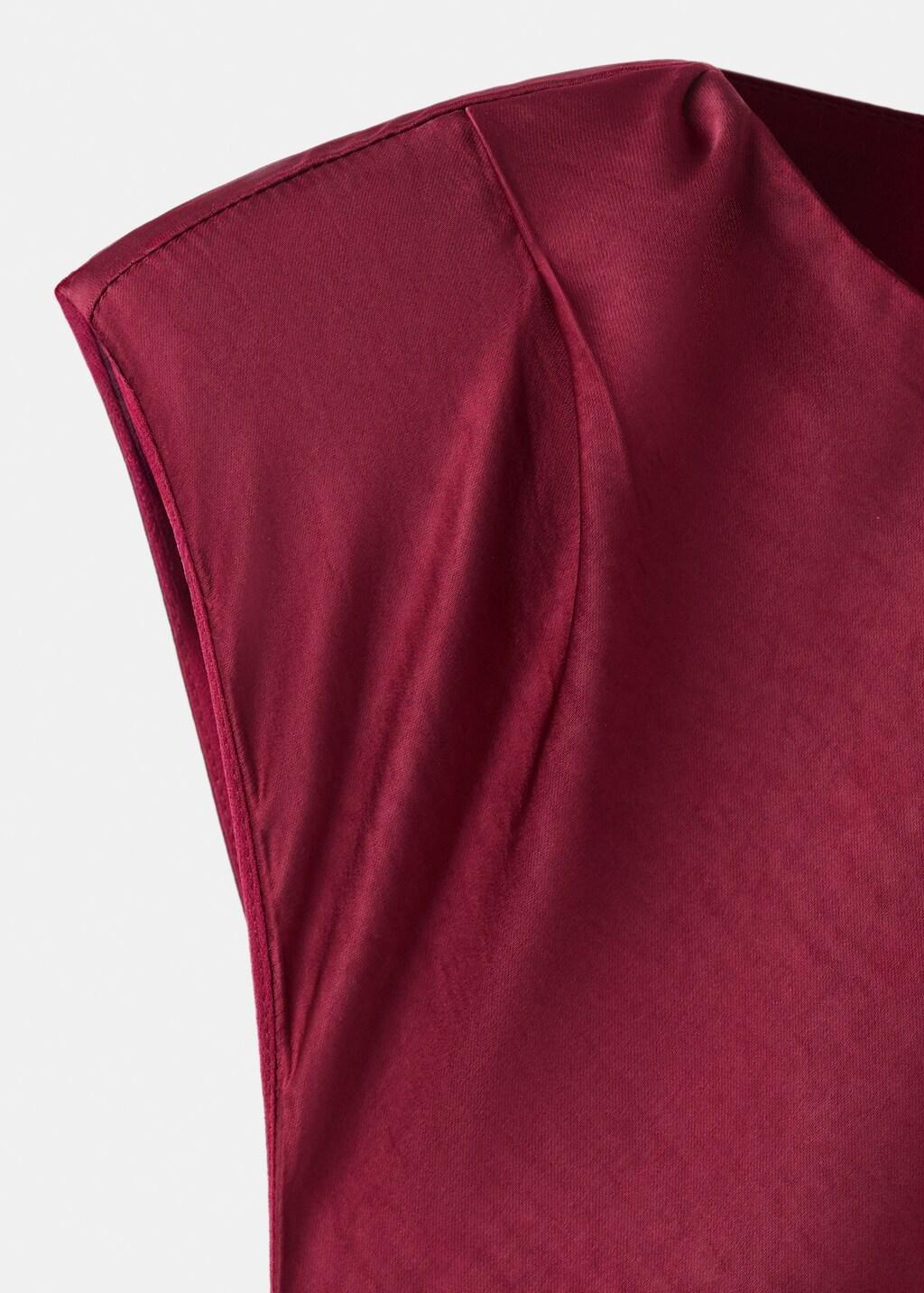 Red Fitted Satin Dress, 0201_75, large image number 5