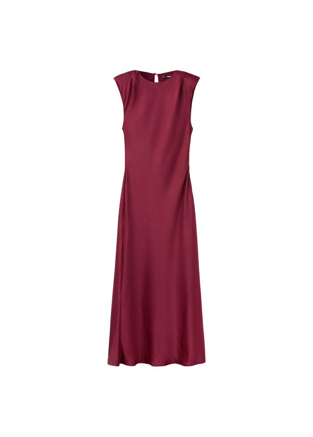 Red Fitted Satin Dress, 0201_75, large image number 6