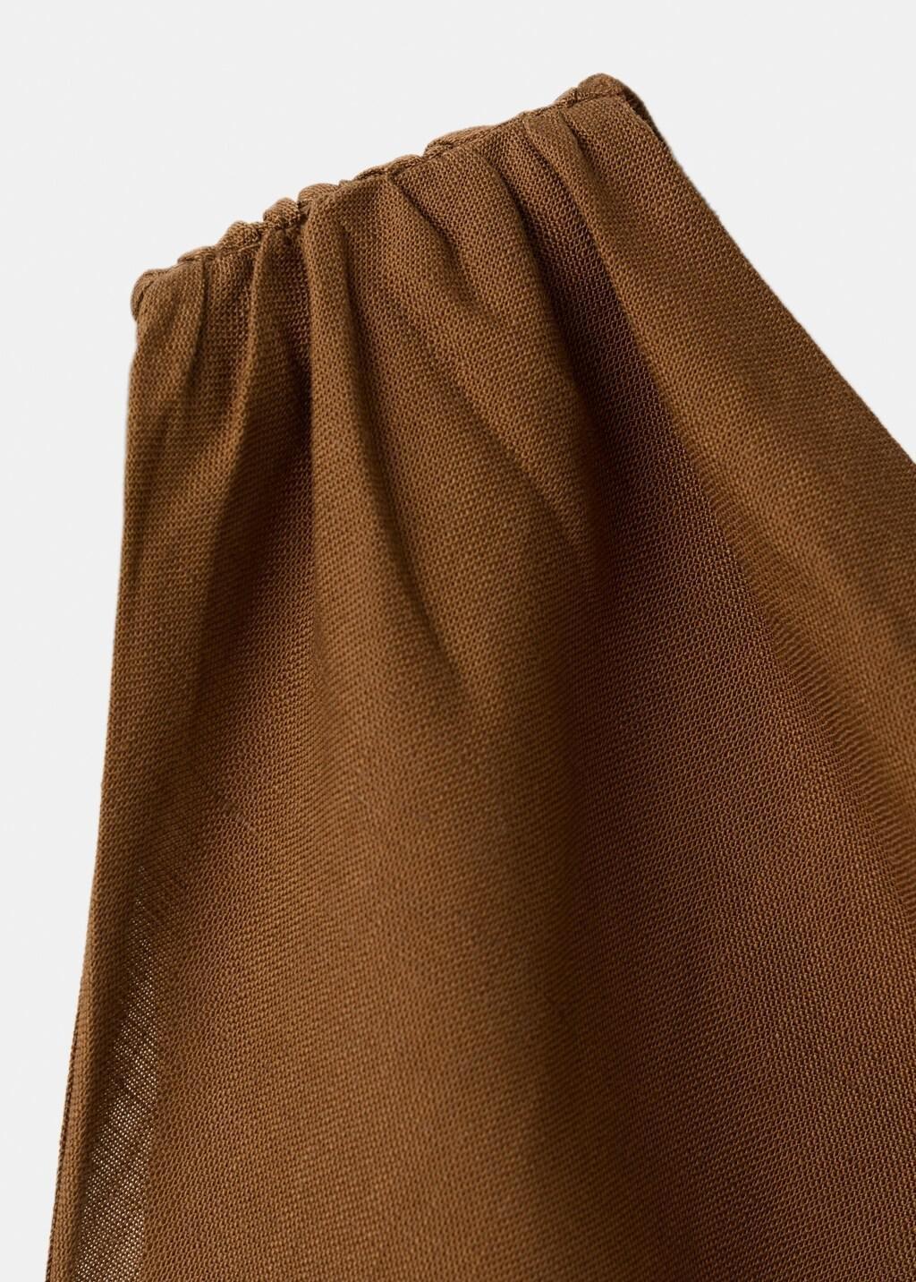 Brown Asymmetrical Dress With Side Slit, Medium Brown, medium