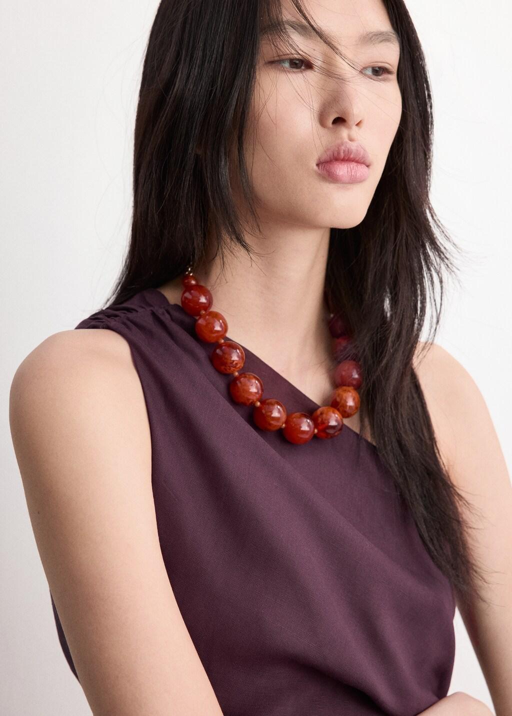 Red Asymmetrical Dress With Side Slit, Dark Red, large image number 4