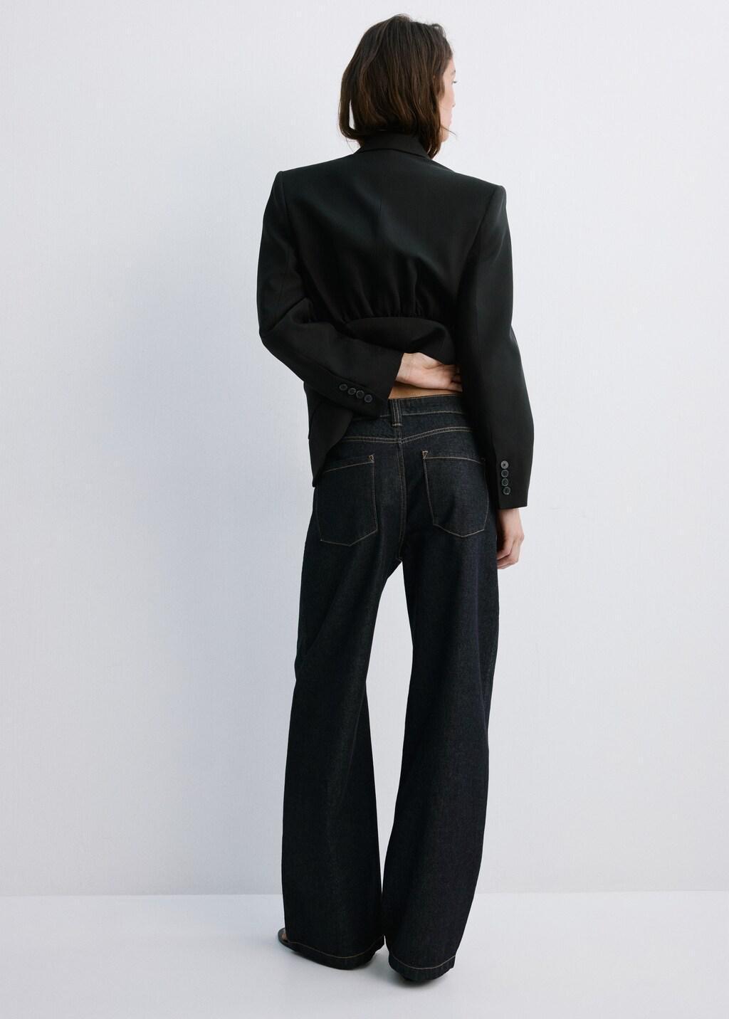 Blue Mid-Rise Balloon Jeans, Open Blue, large image number 2