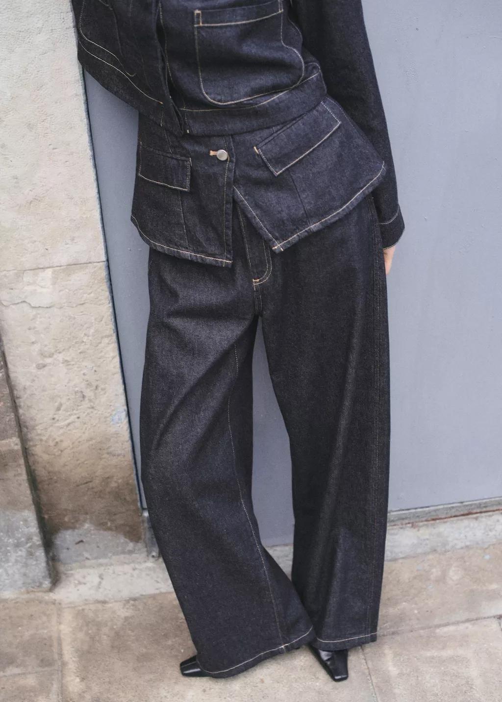 Blue Mid-Rise Balloon Jeans, 0201_TS, large image number 3