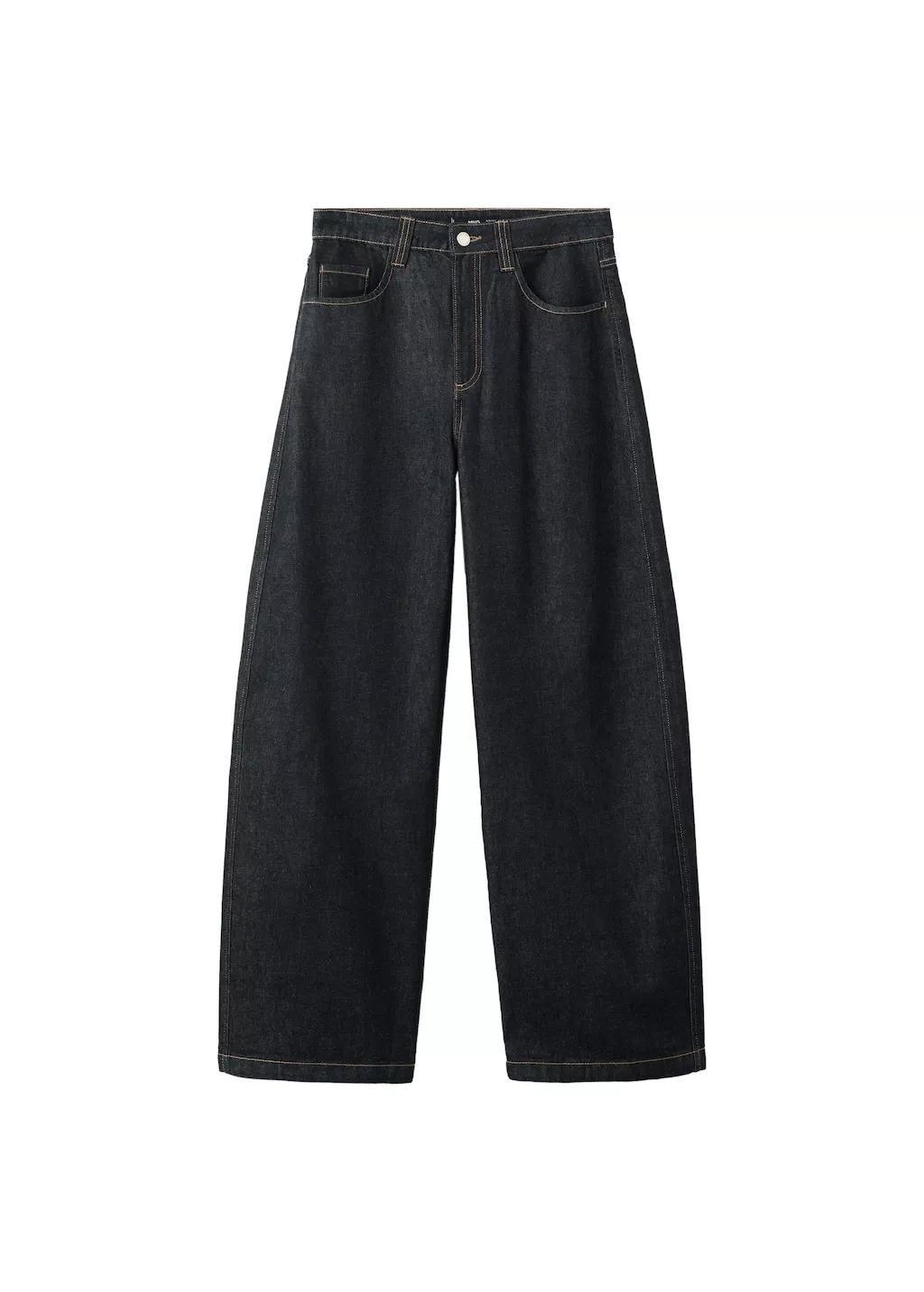 Blue Mid-Rise Balloon Jeans, Open Blue, large image number 7