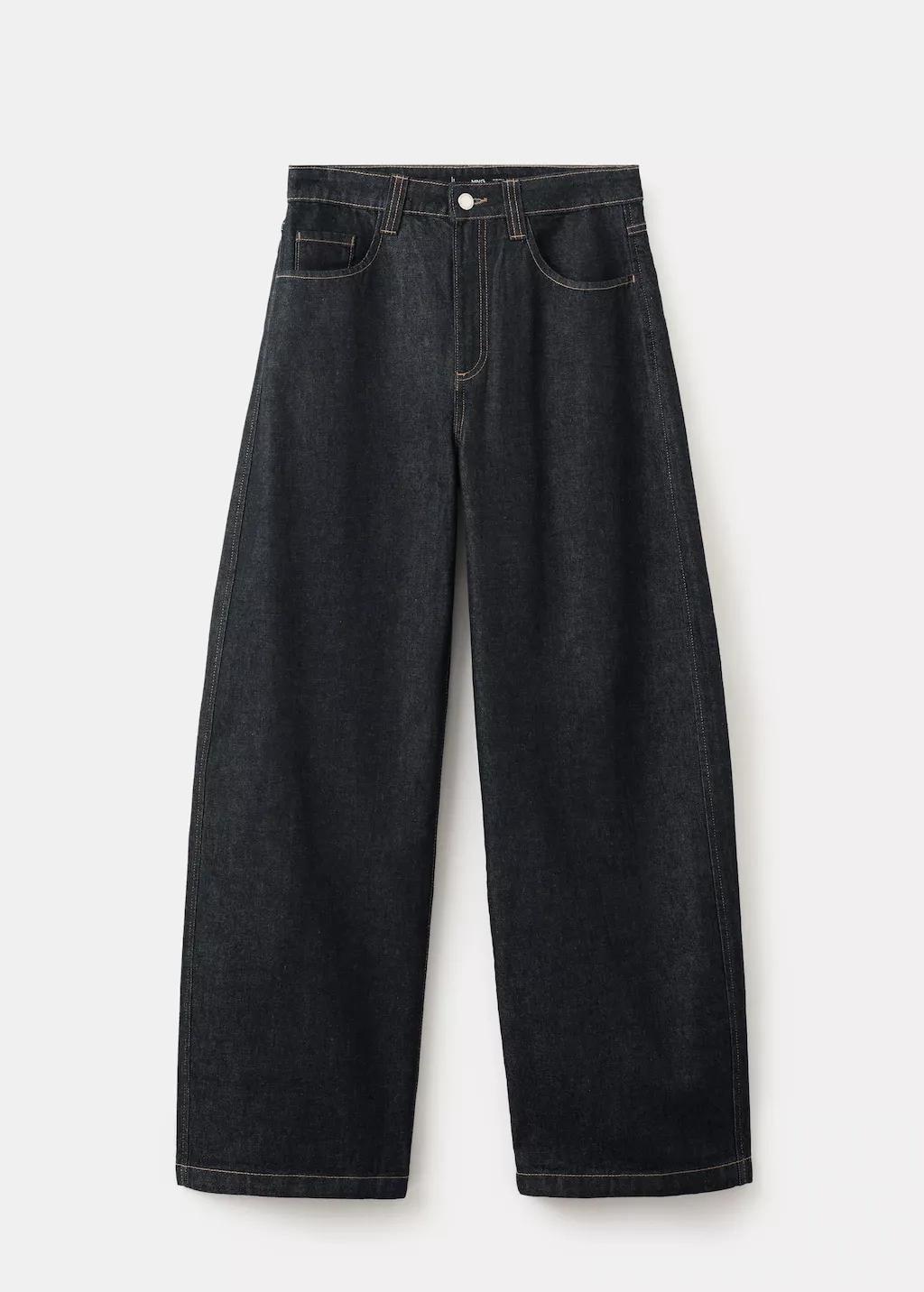 Blue Mid-Rise Balloon Jeans, Open Blue, large image number 8