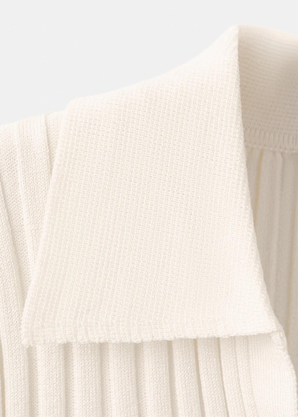 Beige V-Neck Knit Sweater, Light Beige, large image number 1