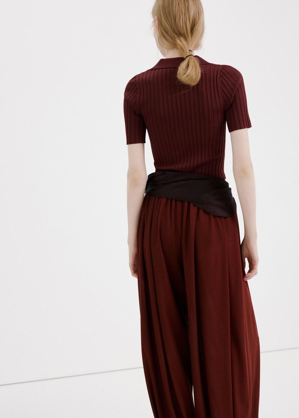 Orange V-Neck Knit Sweater, Medium Orange, large image number 2