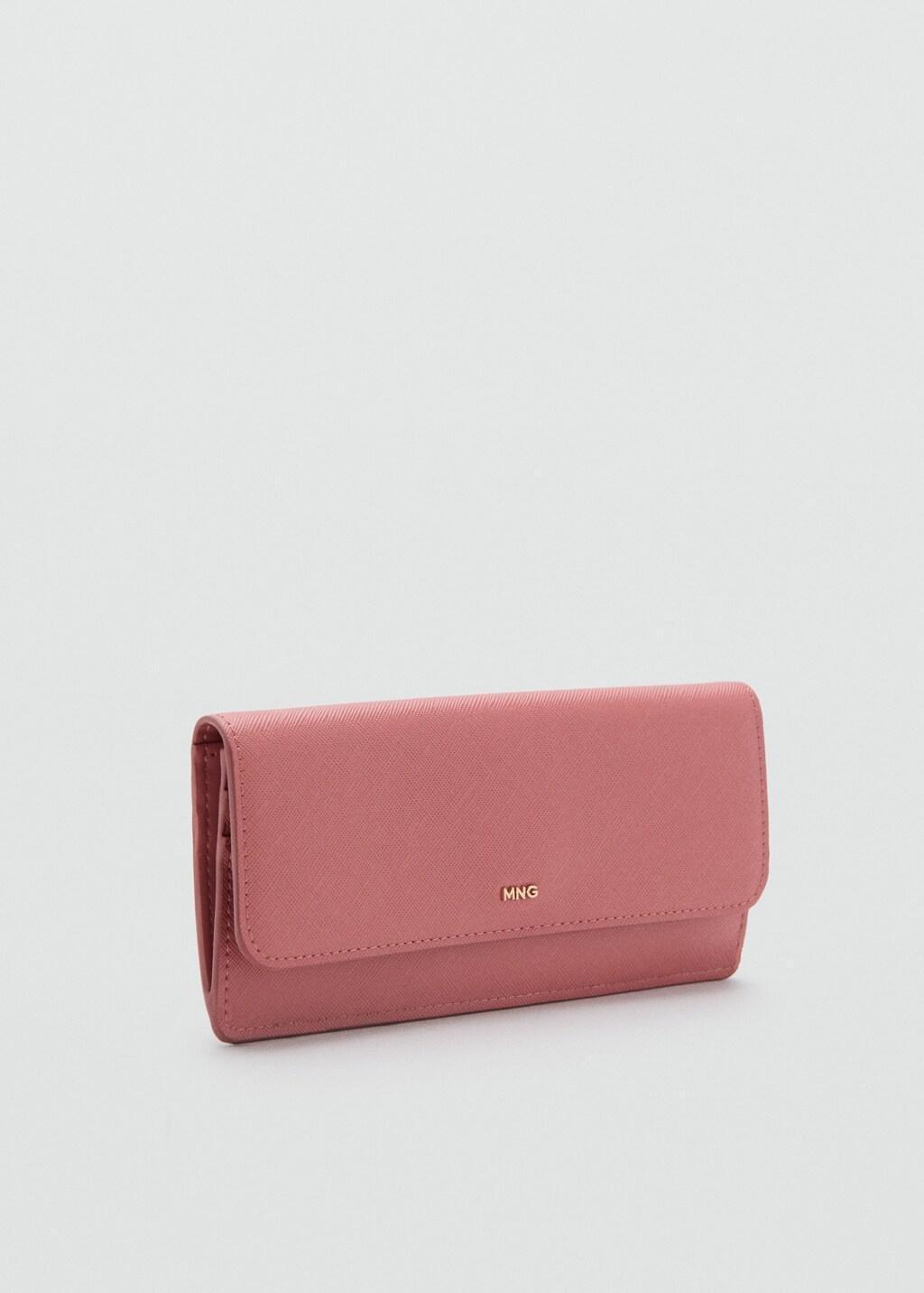 Pink Safiano-Effect Wallet With Flap, Pink, large image number 0