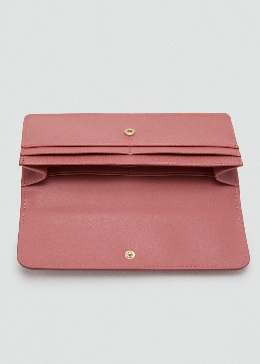 Pink Safiano-Effect Wallet With Flap, Pink, large image number 1