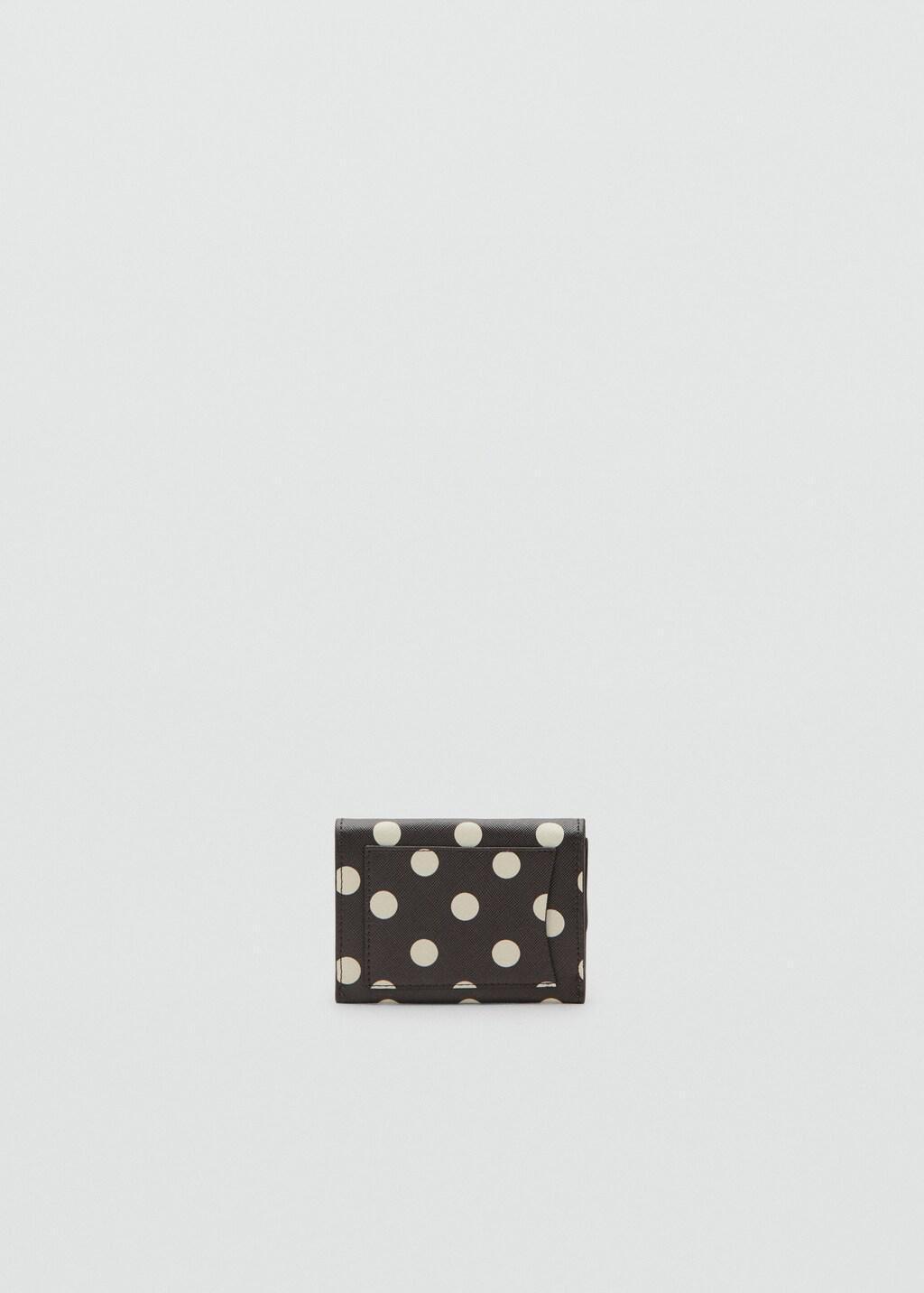 Brown Polka Dot Flap Wallet, Dark Brown, large image number 0