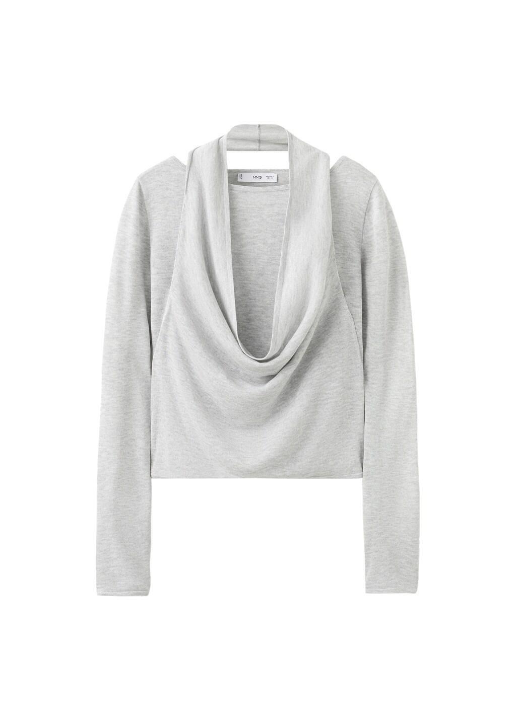 Grey Combined-Design Sweater, Medium Grey, large image number 5