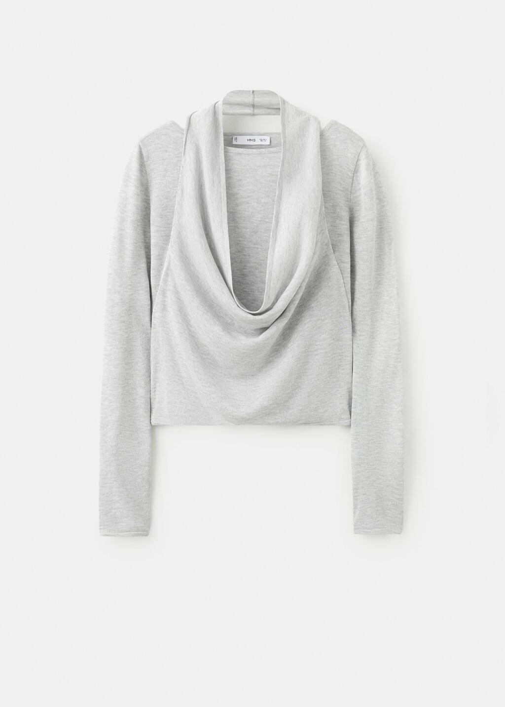 Grey Combined-Design Sweater, Medium Grey, large image number 6