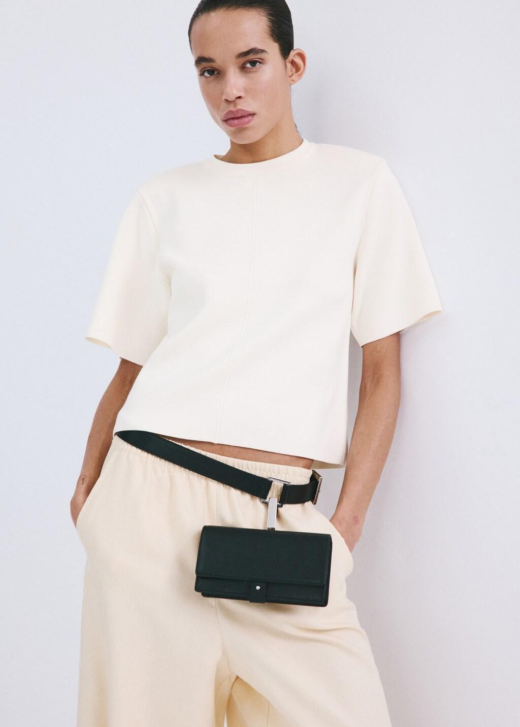 White Short-Sleeved Knitted Sweater, Natural White, large image number 3