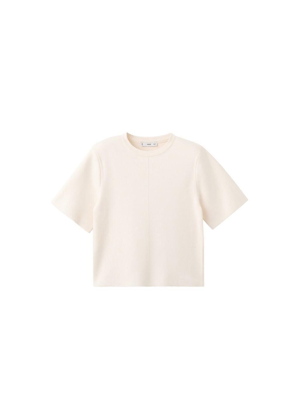 White Short-Sleeved Knitted Sweater, Natural White, large image number 5