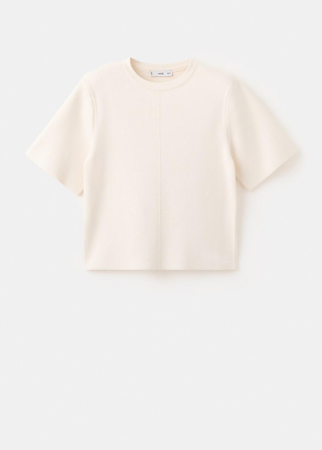 White Short-Sleeved Knitted Sweater, Natural White, large image number 6