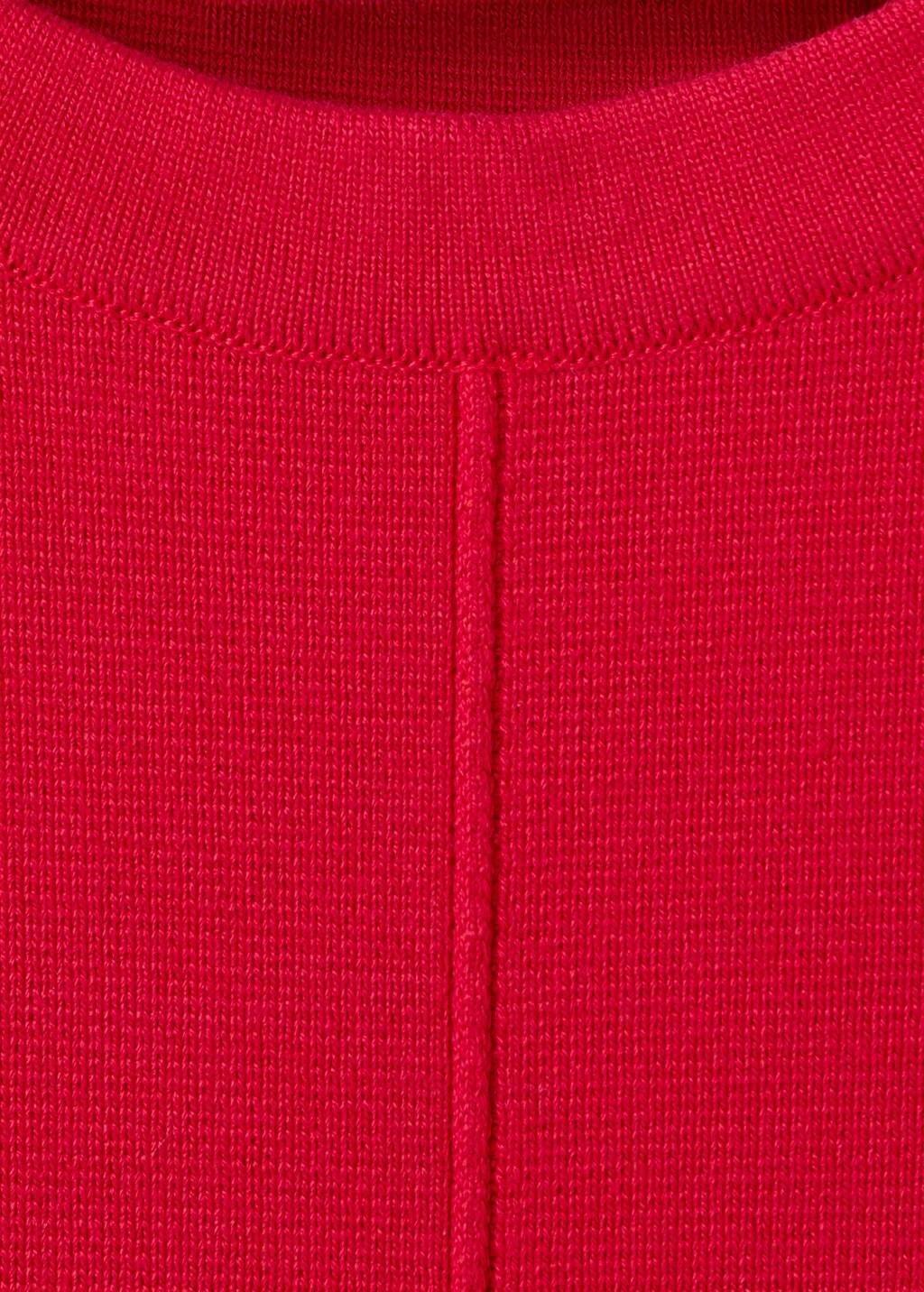 Red Short-Sleeved Knitted Sweater, Red, large image number 1