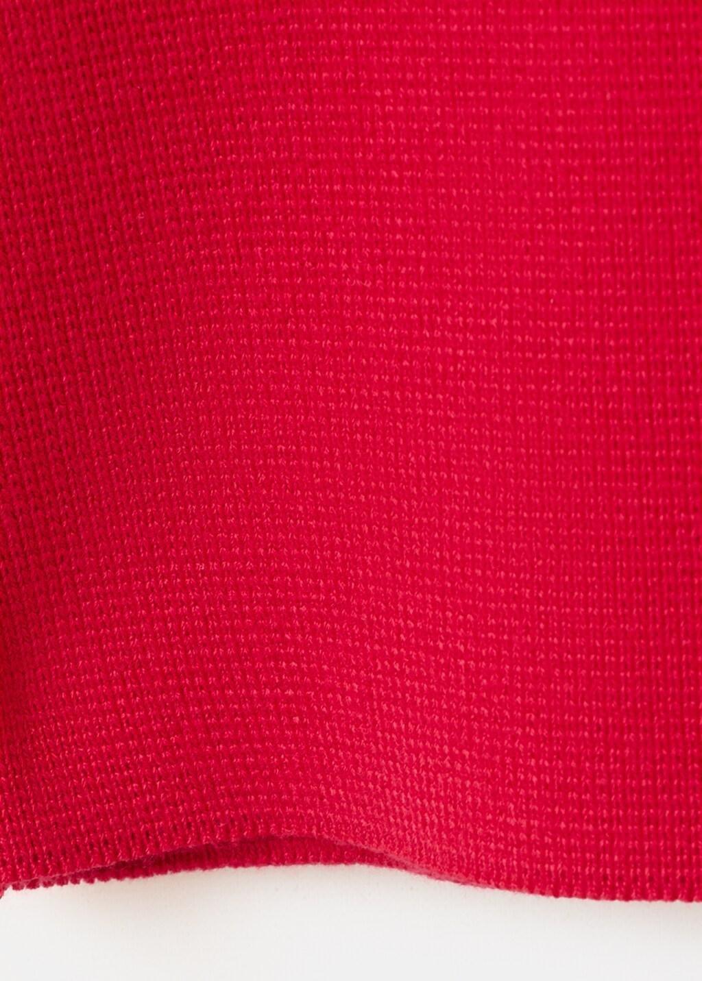 Red Short-Sleeved Knitted Sweater, Red, large image number 5