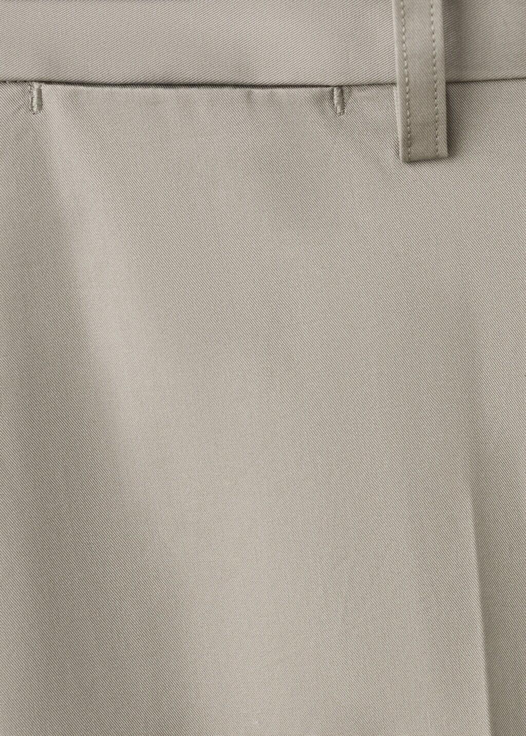 Beige 100% Cotton Twill Slim Fit Trousers, Light Beige, large image number 5